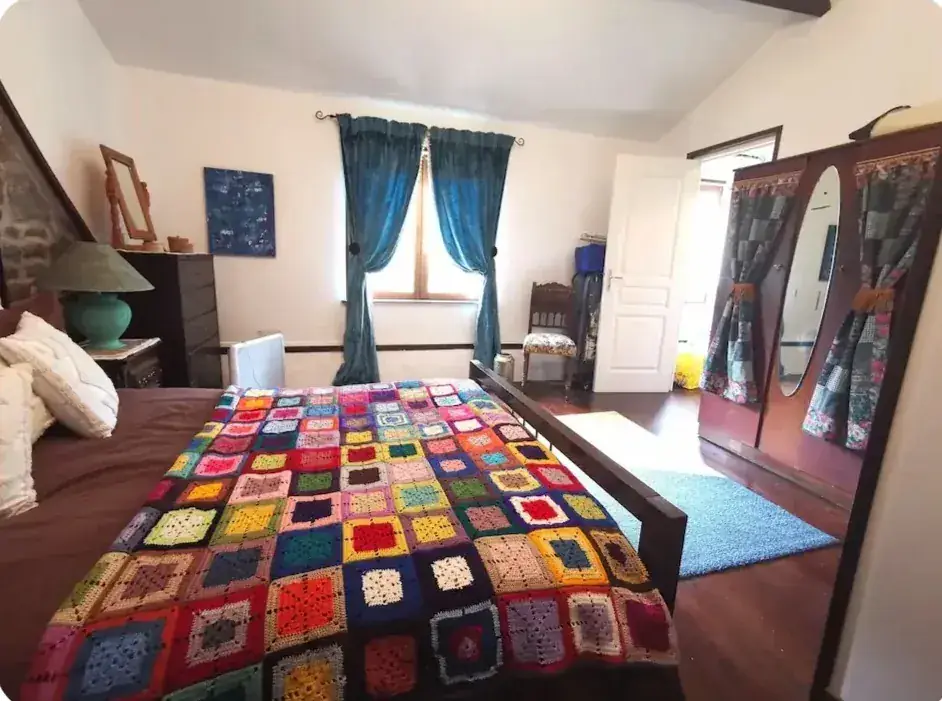 One of the double bedrooms in the Fern Fields gîte