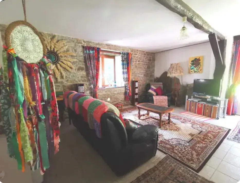 Living room inside the Fern Fields gîte